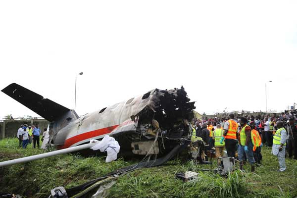 Plane crash near Lagos airport kills 15