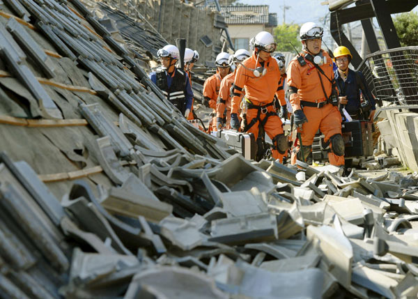 Damage and death toll mounts as second big quake hits southern Japan