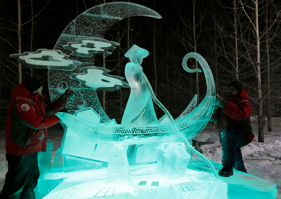 Magical snow and ice sculptures on show in Russia